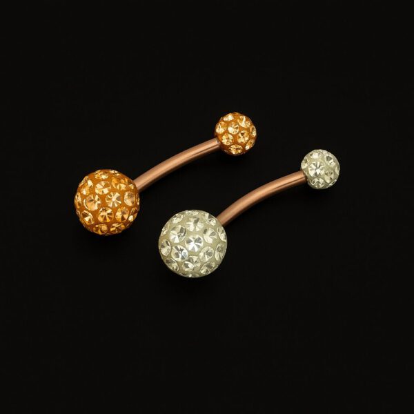 Rosegold Steel - Banane - Doppelepoxy Kugel 2er-Set